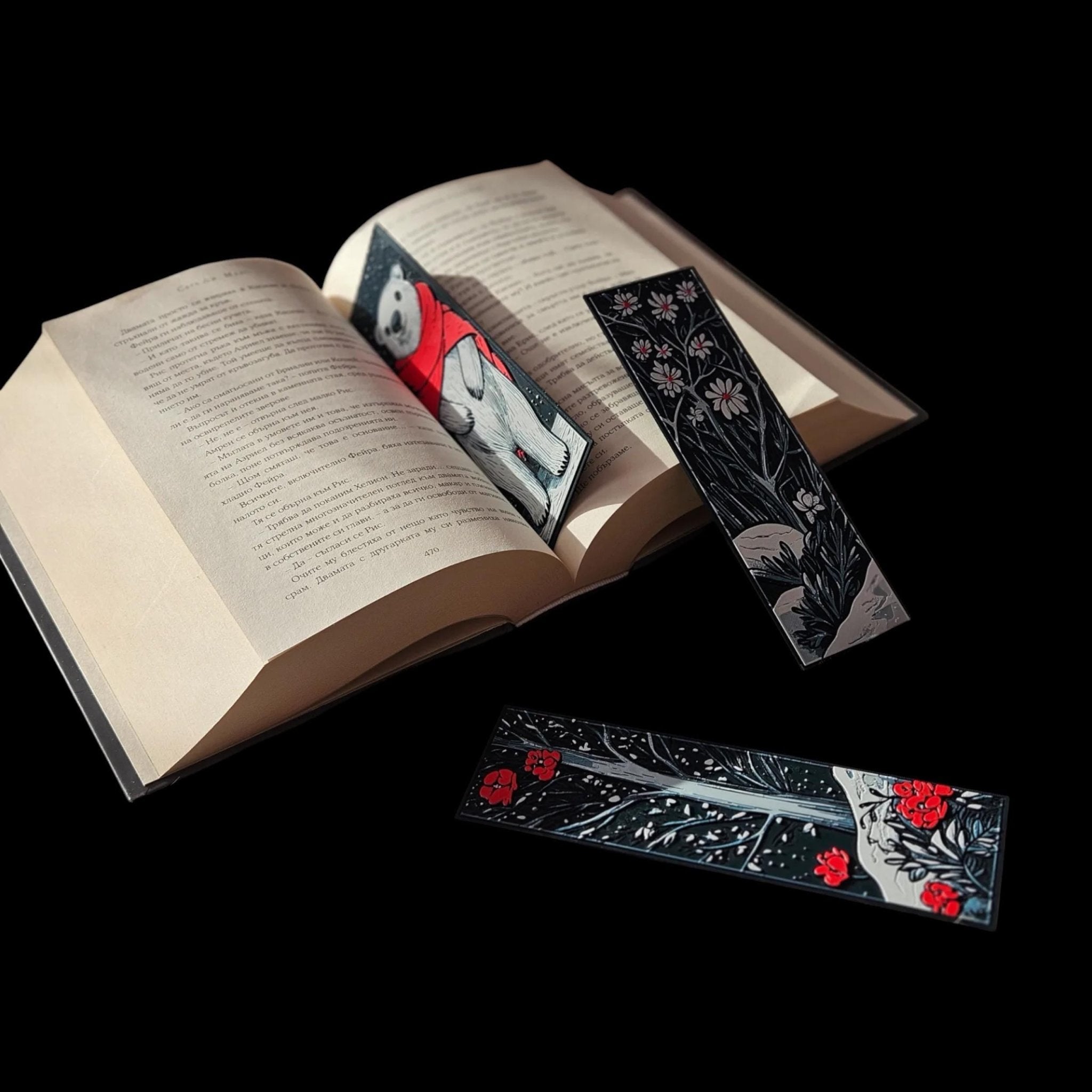 Winter Bookmark Set with Polar Bear Design, Eco-Friendly 3D Printed Page Markers - JM Designs