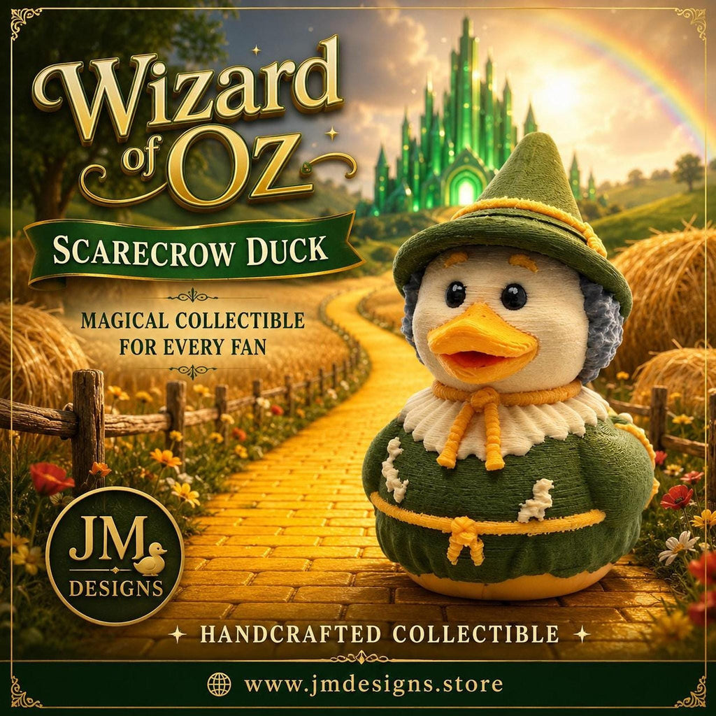 Wizard Oz Duck Scarecrow Bath Toy, 3D Printed Figure for Collectors - JM Designs