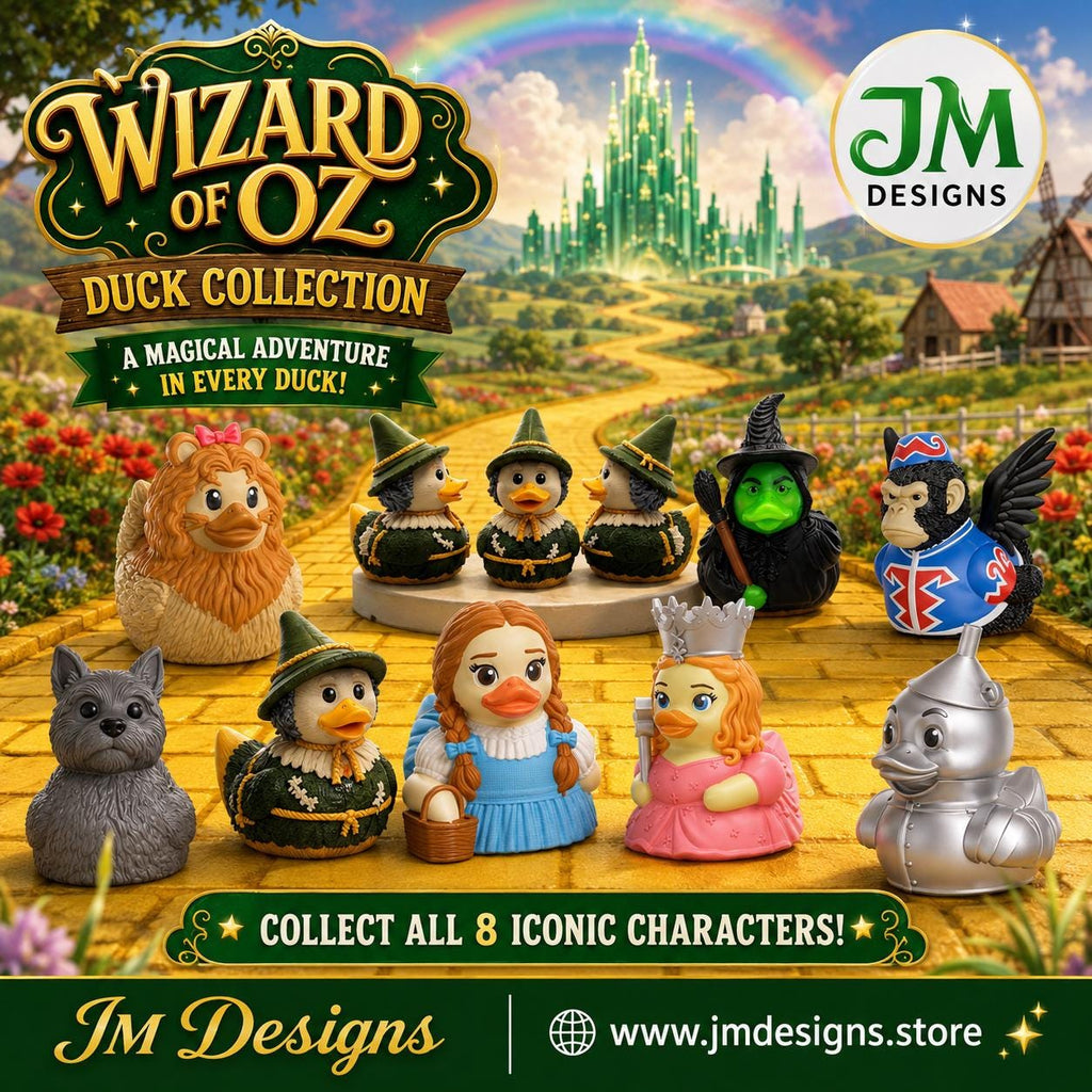 Wizard Oz Inspired Duck Bath Toy Shelf Decoration Desk Display Item Collection Movie Character Figurine Set Fantasy Gift Emerald City - JM Designs