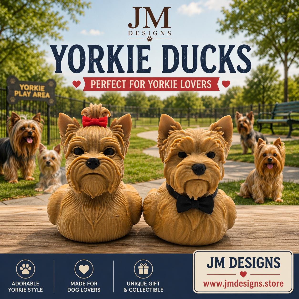Yorkie Dog Male & Female Figurine Desk Decoration Shelf Display Pet Enthusiast Present Unique Terrier Statue - JM Designs